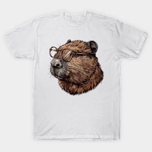 Specs 'n' Sawdust: The Bespectacled Beaver Tee T-Shirt